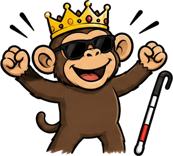 Ape wearing a crown